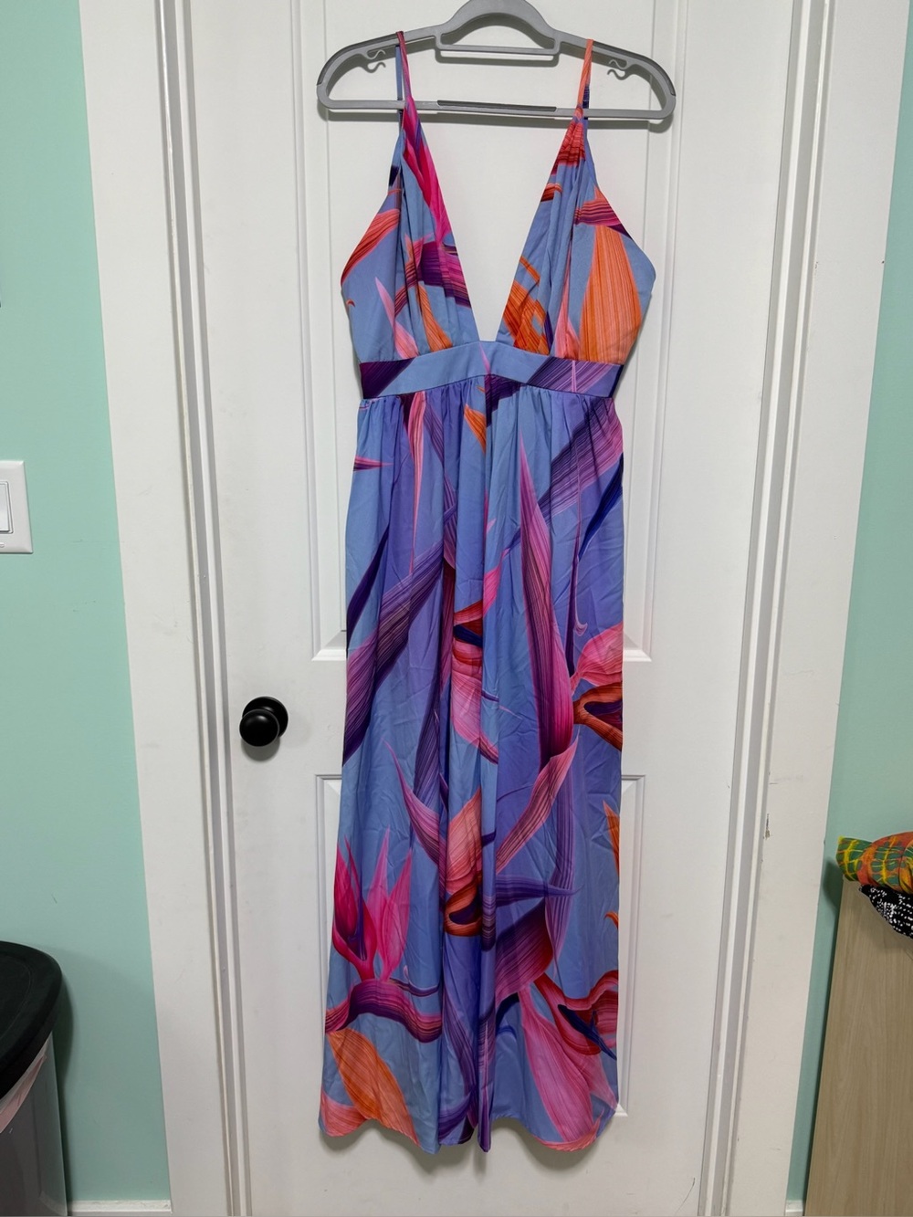 NWOT SHEIN Curve Pastel Abstract Print Maxi Dress in Lavender, Pink & Peach
